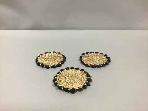 woven coasters black trim serena and lily catalina coaster black trim