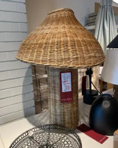 wicker woven table lamp