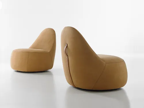 modern Bernhardt Mitt lounge with handle yellow wool 