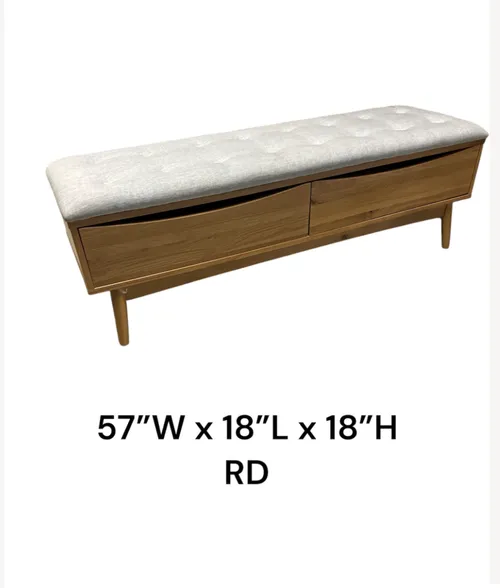 2 drawer bench with cushion