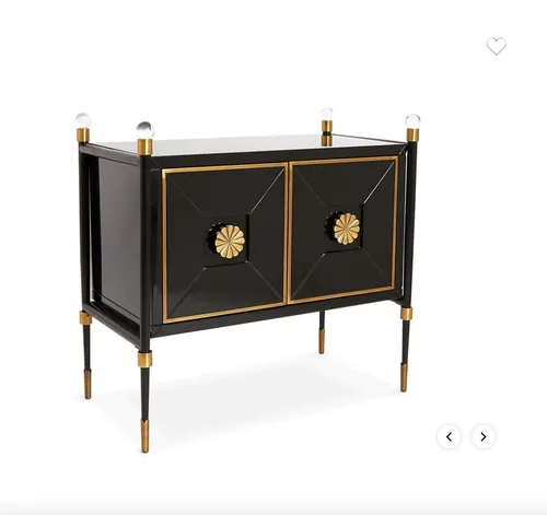 Johathan Adler Rider side cabinet in black bedside table 30 x15 x27h