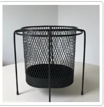 black trash can vintage expanded metal Maurice Duchin 