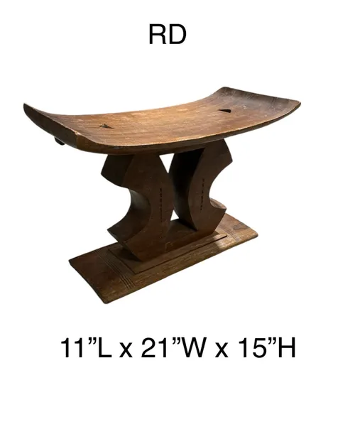 stool ashanti tribal wood with x base ghana chiefs stool