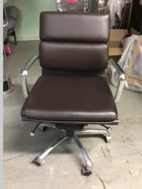 dark brown soft pad rolling office chair 