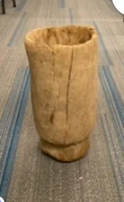 oversized antique wooden floor mortal pestle 