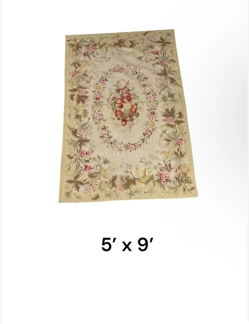 rug aubusson floral 5x9