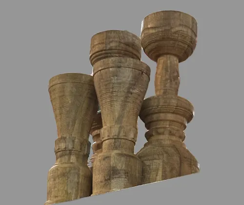 rustic wood pillar candle holders