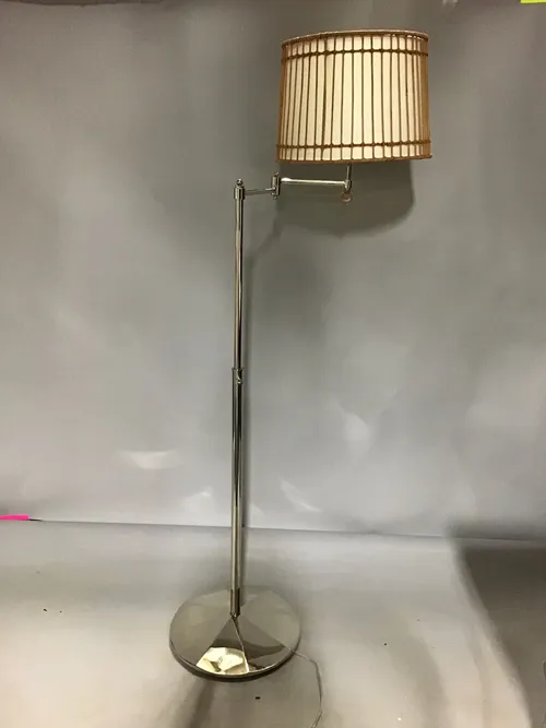 arteriors sea island floor lamp chrome base bamboo shade 