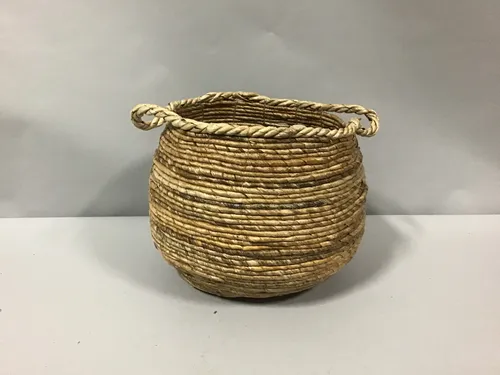 woven seagrass basket with handles 