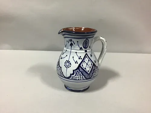 morrocan ceramic pitcher blue and white ceramic pitcher 6x8h