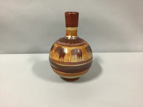 brown painted ceramic vase mexican water jug 10