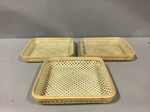 woven trays x3