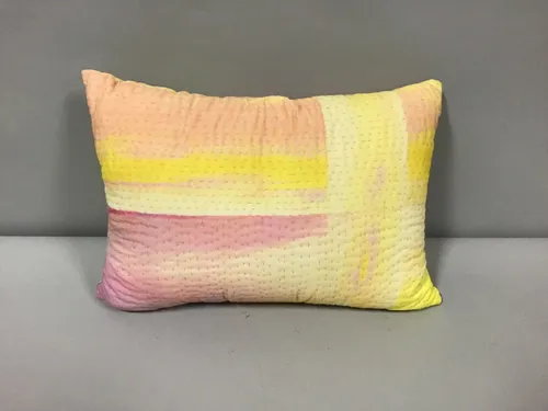 tie dye yellow pillow lumbar