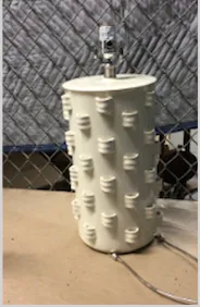 white ceramic lamp with loops cylinder 