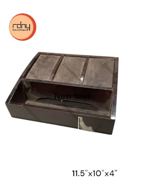 desk organizer 4 compartment brown wood