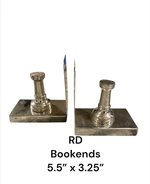 rook chess piece chrome bookends 