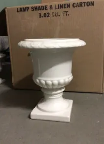 white glazed urn planter small  urn x2 vase