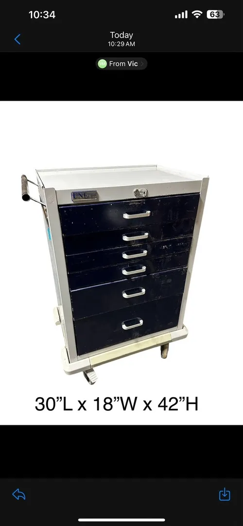 Crash Cart – Unicart – 6 Drawer dark grey