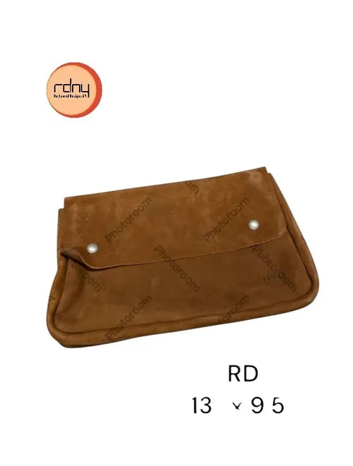 brown suede flat  bag 2 snaps