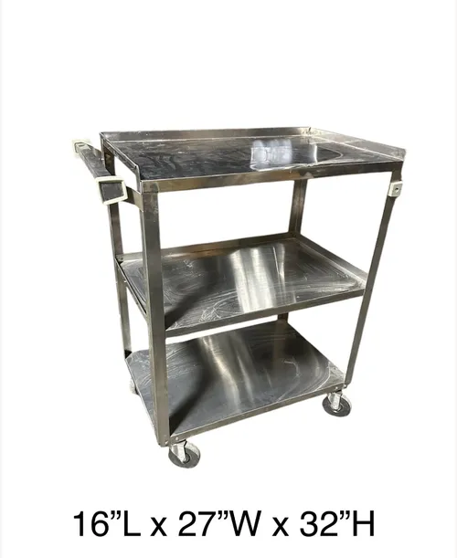 stainless steel med cart on wheels 