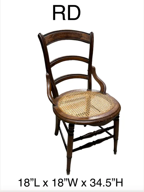 antique victorian cane seat wood chair