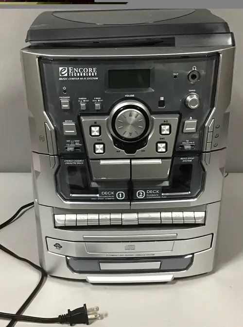 radio tape to tape and cd player silver 90s