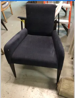 blue suede/velvet like dining chair 