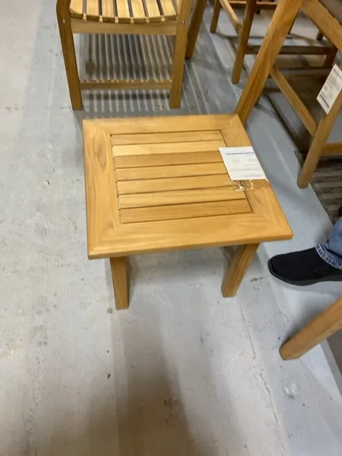 outdoor teak side table 19.5 x 19.5x16.5 h