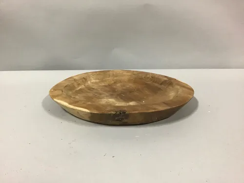 hand carved wood bowl plate 