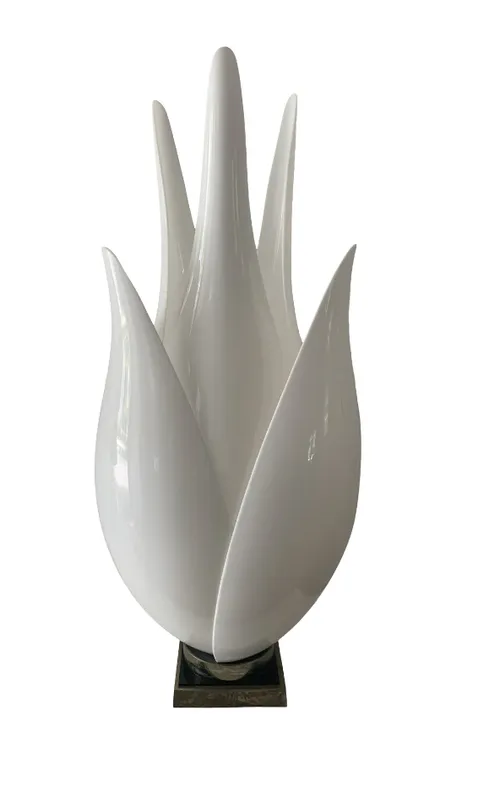 roger rougier white tulip acrylic lamp 1970s Height: 33.5 in (85.09 cm)Diameter: 15 in (38.1 cm) 