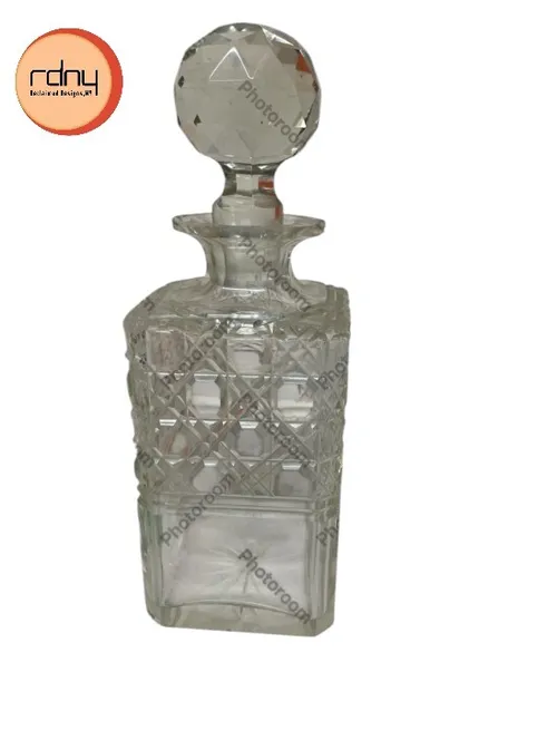 squared cut crystal decantruer cut ball top