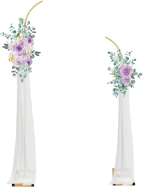 Curved Metal wedding Arch Stan with decoration 