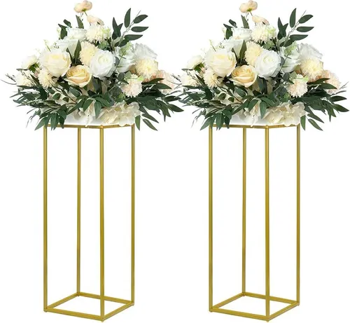 Column Vases Gold Centerpieces