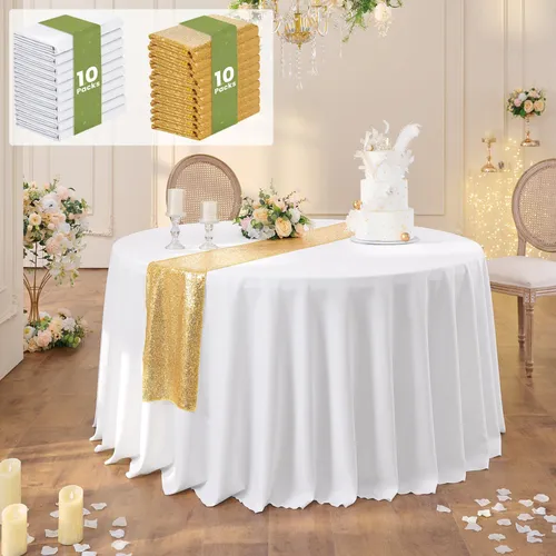 120in White Round Tablecloths