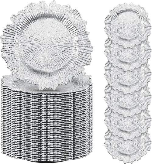 Silver Plastic reef Charger 13in.