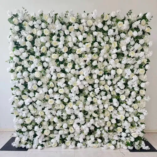 Ivory elegance flower wall Rental 8ft by 8ft