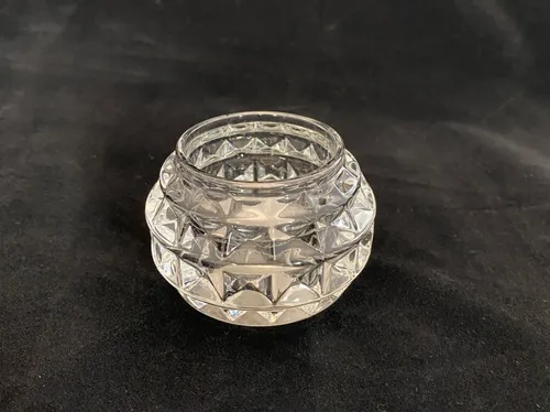 Gray Cut Glass Votive 
