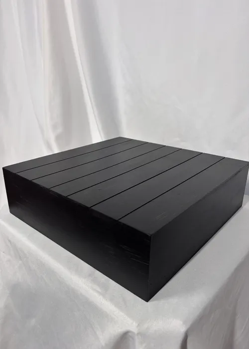 Black Square Wood 14 inch Cake Stand 