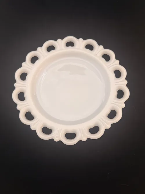 8 Inch Milk Glass Plates 1