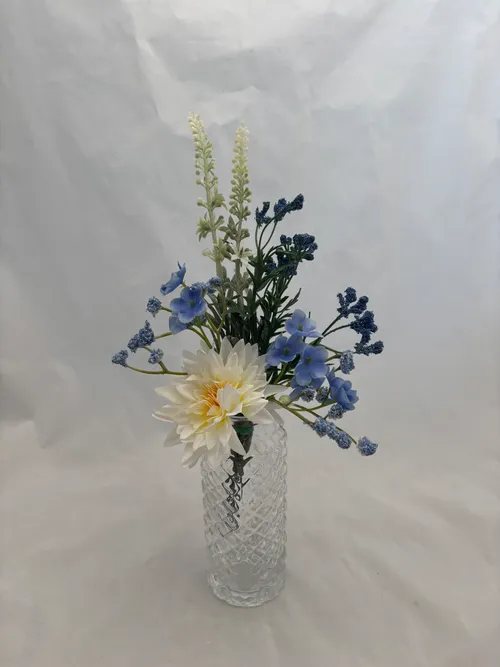 Wildflower Blue Premade Floral Small Vase