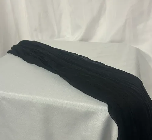 Black 13 ft Cheesecloth Table Runner