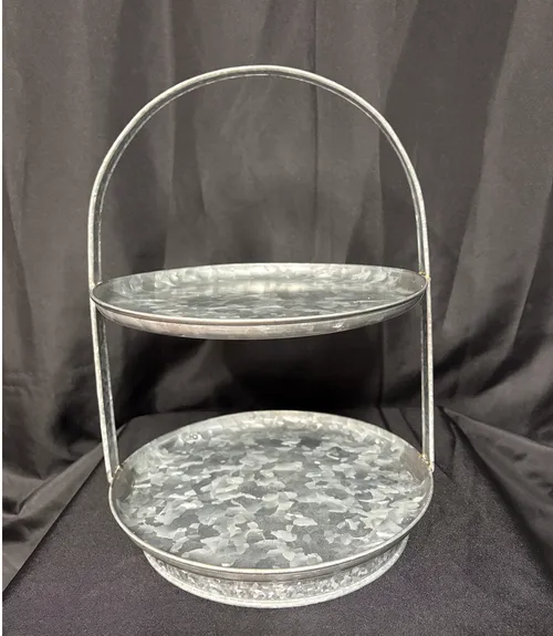 Galvanized 2-Tier Cupcake Stand 3