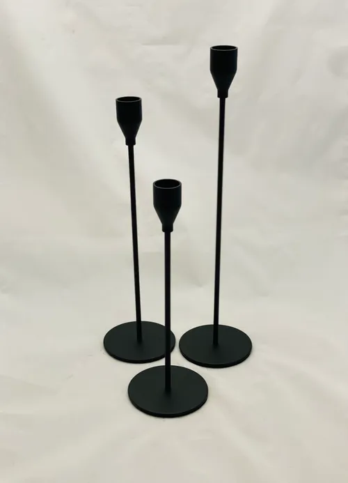 Black Tall Taper 3pc Set