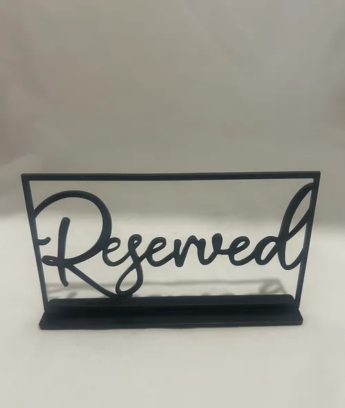 Black Reserved Sign (Set of 6)