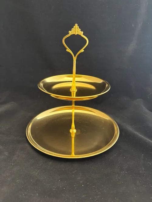 Bright Gold 2 Tier Cupcake Stand 2 (Shiny Finish)