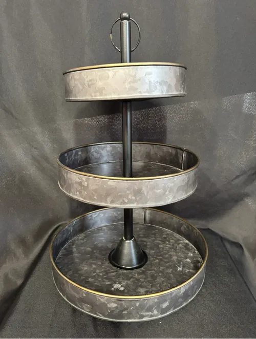 Galvanized 3 Tier Cupcake Stand 