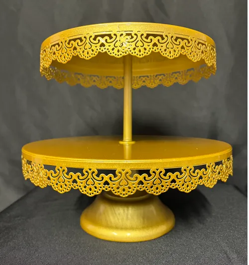 Bright Gold 2-Tier Cupcake Stand 3 (Matte Finish)