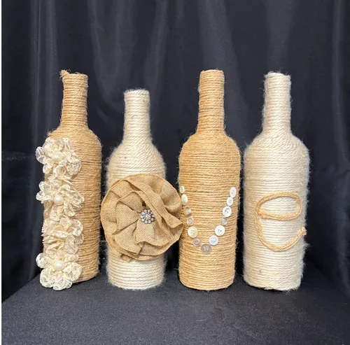 Twine Wrapped LOVE Vases 