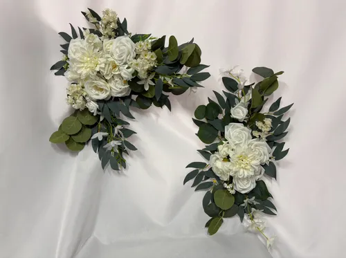Classic White 2pc Floral Sign Swag 