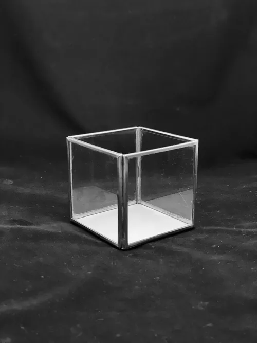 Silver Geometric Lantern Small